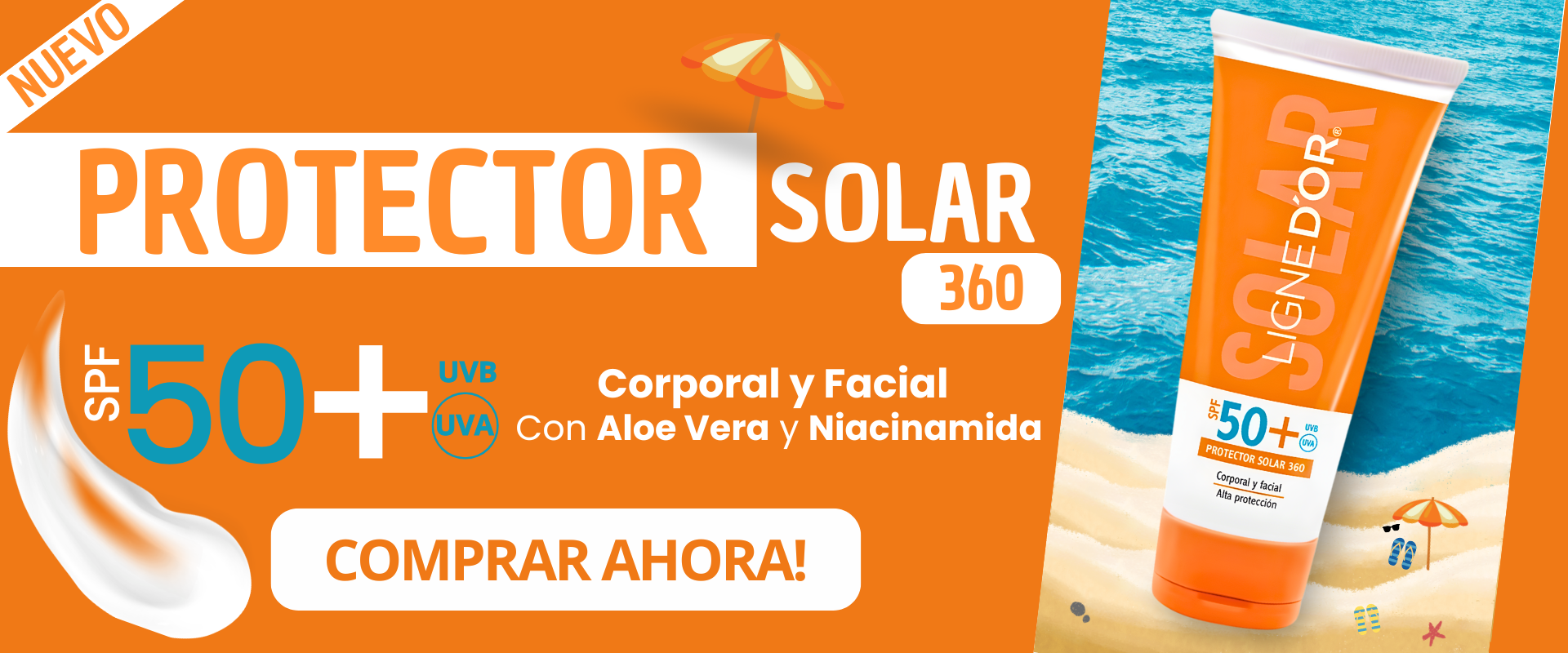Protector solar 360 corporal y facial | protector solar con niacinamida y aloe vera | |protector solar de alta proteccion | protector solar para pieles grasas | protector solar resistente al agua y al sudor | Azzoc