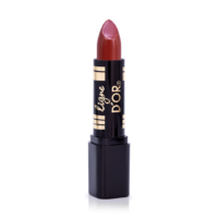 Labial en barra brillante Ligne D'or tono Decidida con aceite natural de caléndula disponible en Azzoc. Barra de labios color café rojizo hidratante con acabado luminoso.