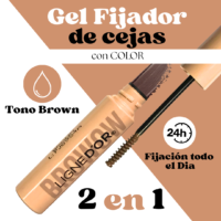 Gel Fijador de Cejas con Color y Baby Hair Ligne D´or tono Brown Azzoc Gel Fijador de Cejas y Baby Hair de Ligne D´or con Ácido Hialurónico tono Brown Azzoc