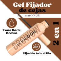 Gel Fijador de Cejas con Color y Baby Hair Ligne D´or tono Dark Brown Azzoc Gel Fijador de Cejas y Baby Hair Ligne D´or tono Dark Brown en Azzoc