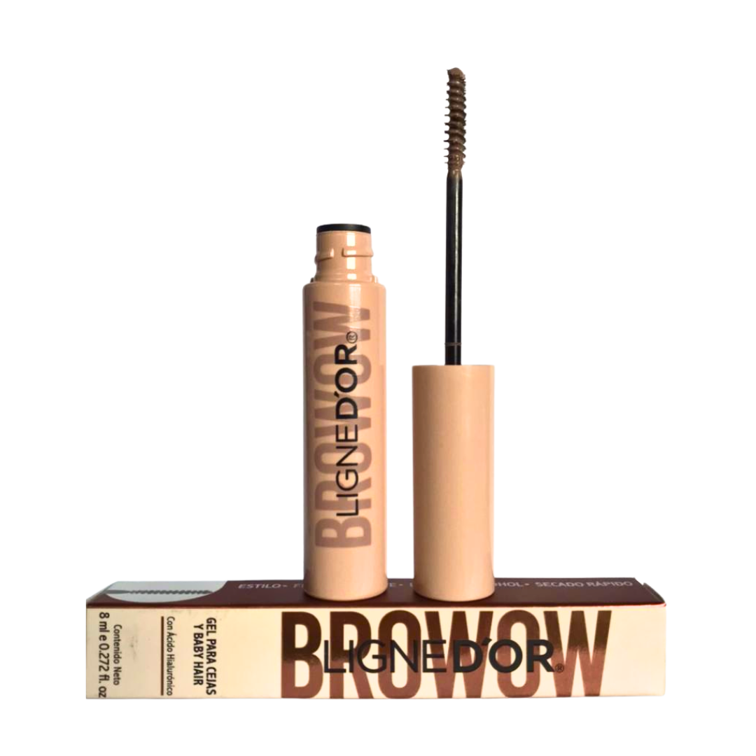 Gel Fijador de Cejas y Baby Hair de Ligne D´or con Ácido Hialurónico tono Brown Azzoc