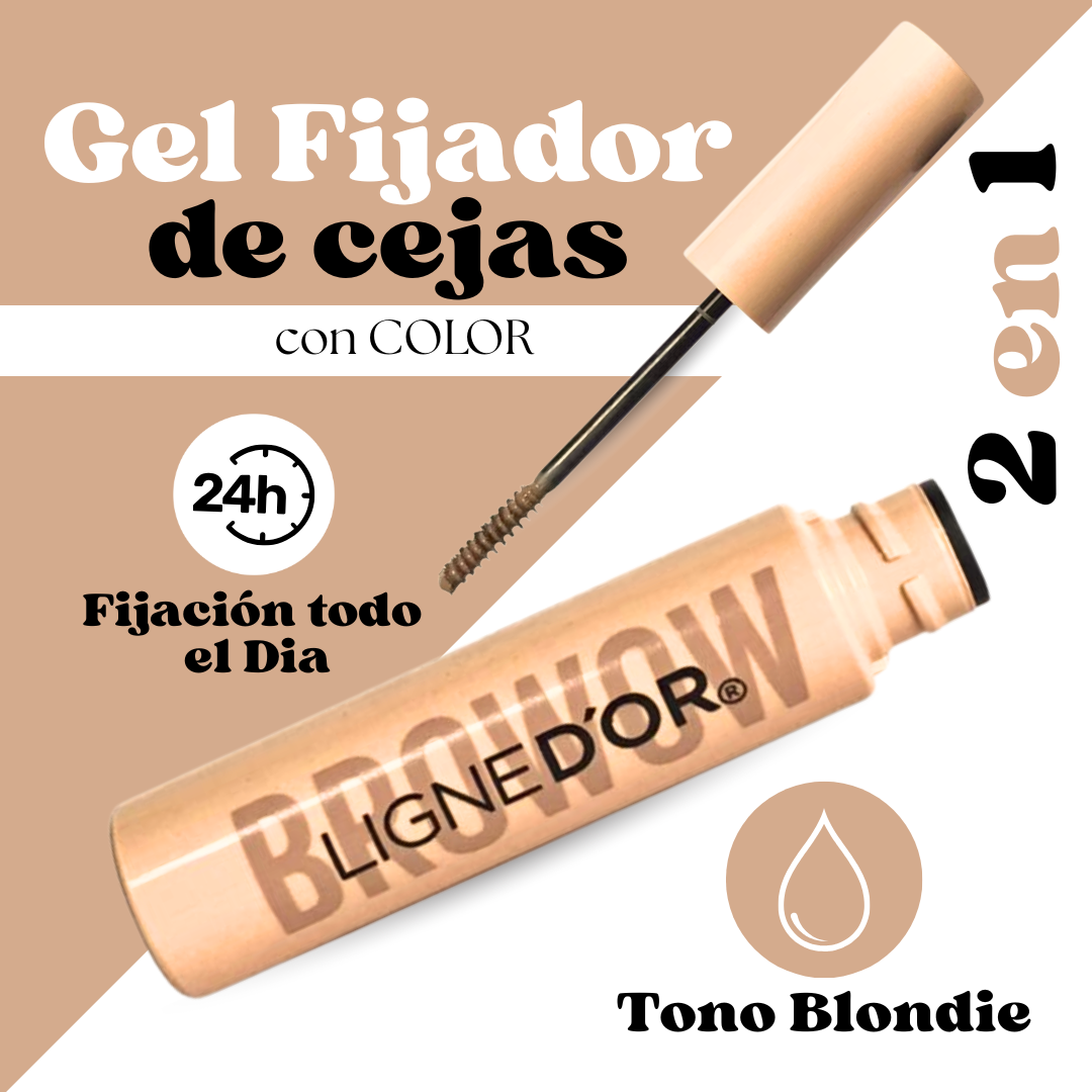 Gel Fijador de Cejas y Baby Hair de Ligne D´or con Ácido Hialurónico tono Blondie Azzoc