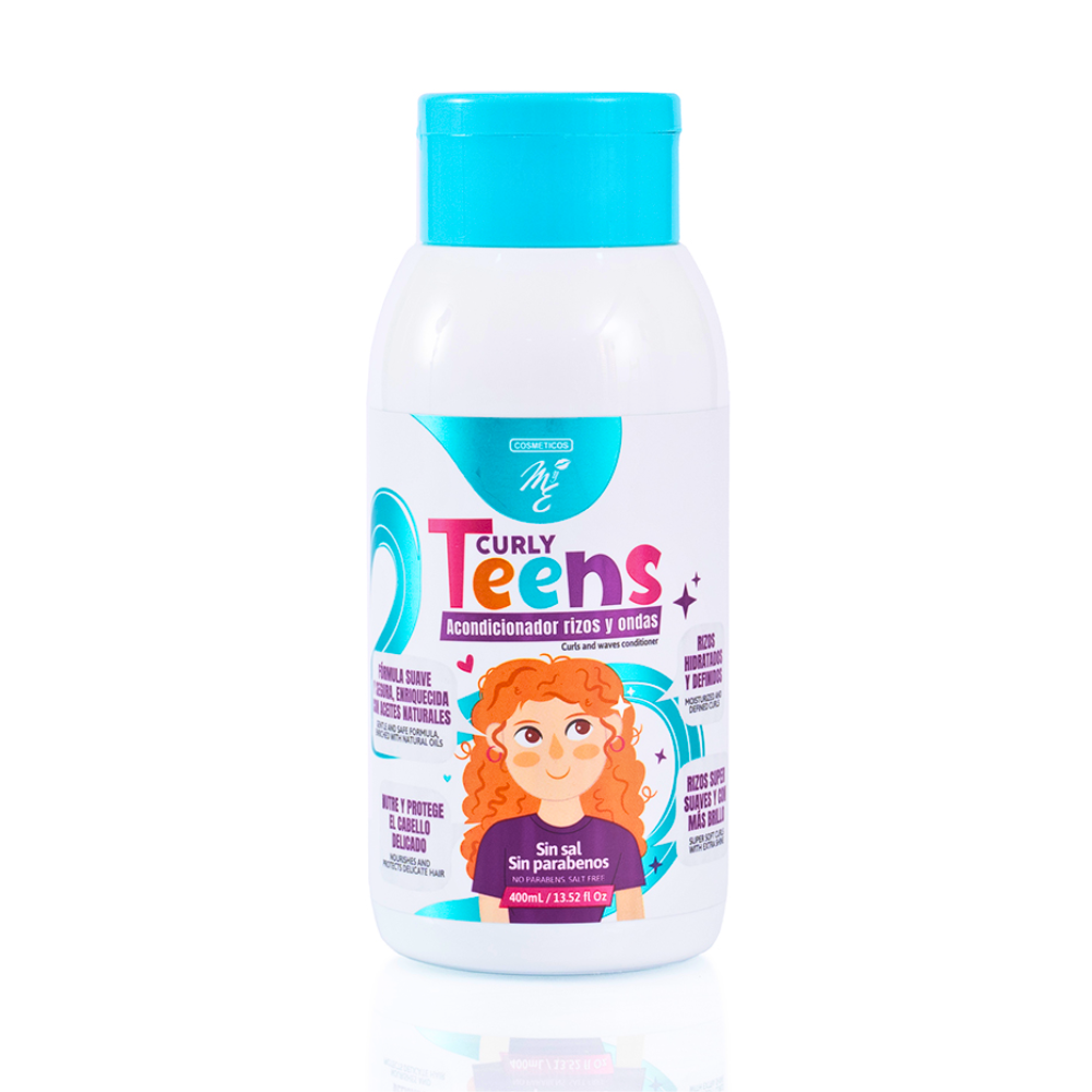 Acondicionador para niños cabello rizado de niños y niñas Acondicionador Curly Teens que hidrata y define los rizos con formula suave y aceites naturales