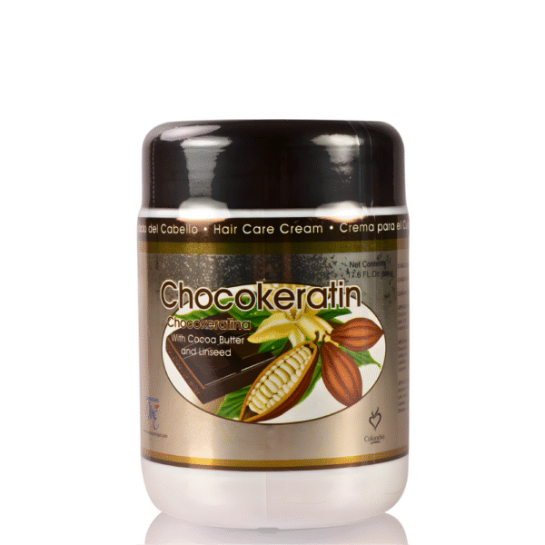Crema Capilar ChocoKeratina para reparar desde la fibra capilar cabellos secos con mucho frizz y deshidratación