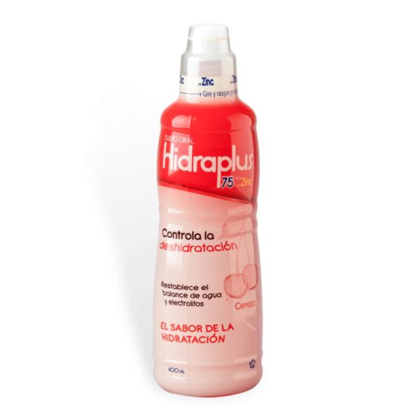 Hidraplus Cereza Suero oral zinc Rehidratante cherry HidraPlus cerezo Electrolitos 400ml Solución hidratación Pedialyte alternativo Zinc oral cherry