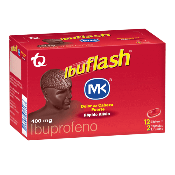 Ibuprofeno cafeína. Analgésico migraña. Antiinflamatorio fuerte.