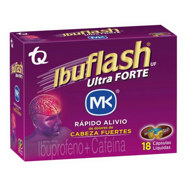 Ibuprofeno cafeína. Analgésico migraña. Antiinflamatorio fuerte.