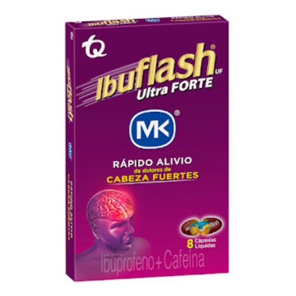 Ibuprofeno cafeína. Analgésico migraña. Antiinflamatorio fuerte.