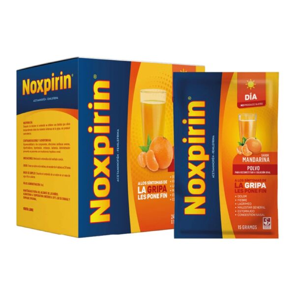 Noxpirin Día Sobres Bebida Gripa Día Sobres Resfriado Naranja Noxpirin Caliente Día Antigripal Día 24