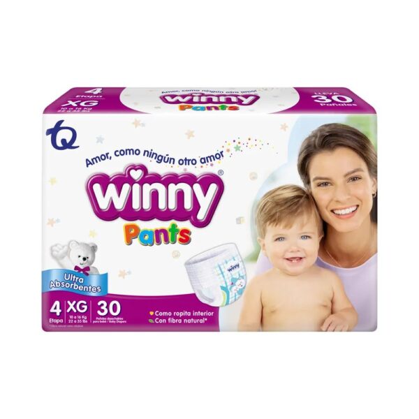 Winny Pants etapa 4 Pañales Winny 30u Winny calzoncillos bebé Etapa 4 Winny XG Bolsa pañales Winny
