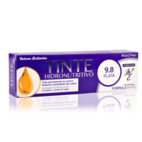 Tinte Hidronutritivo 9.8 Plata con aceite de argan y ceramidas, tinte cubrimiento total de canas