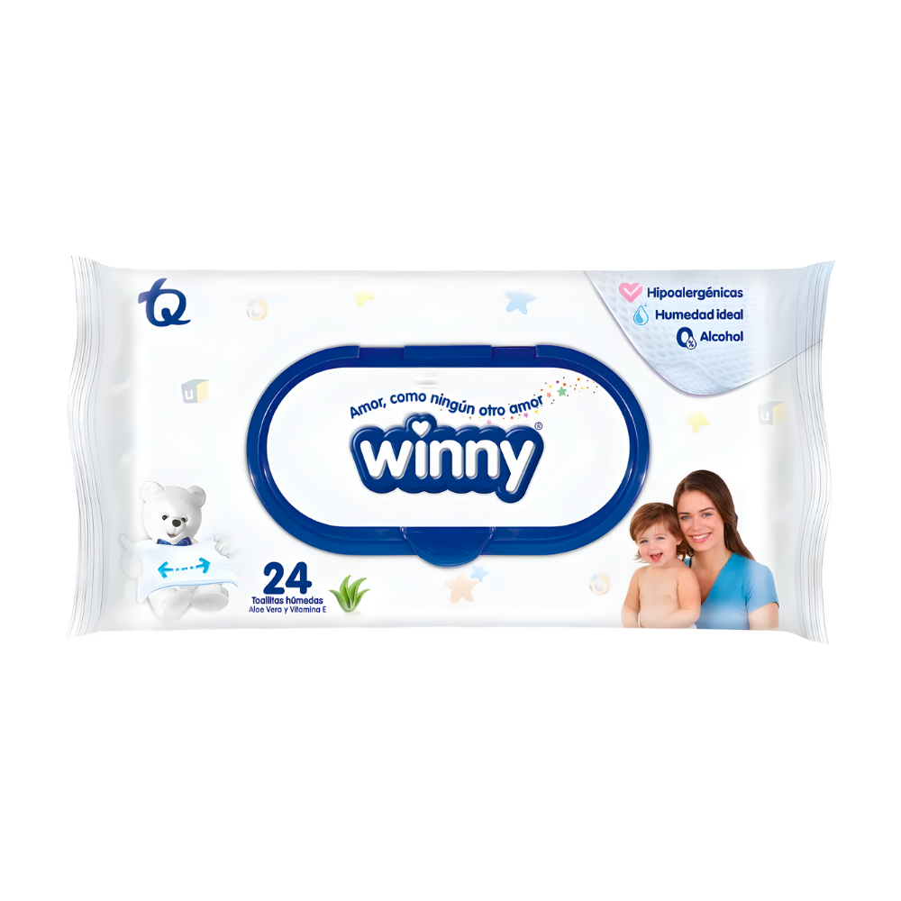 toallitas húmedas para bebes de winny paquete x 24 en azzoc