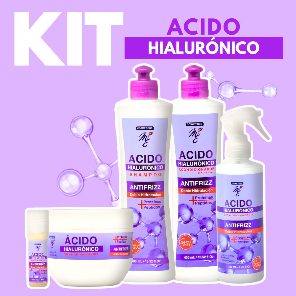 kit capilar de acido hialuronico | shampoo con acido hialuronico | kit de acido hialuronico marca mye | ampolla de acido hialuronico | azzoc