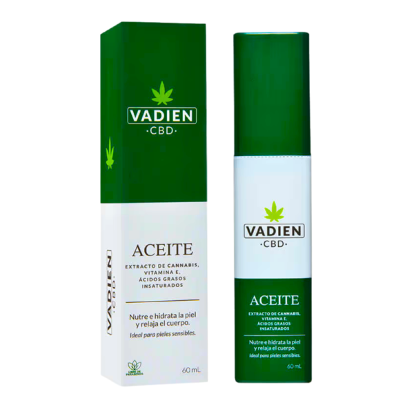 Vadien aceite relajante y hidratante Aceite vadien con extractos de cannabis, vitamina E, acidos grasos insaturados. Nutre e hidrata la piel y relaja el cuerpo. ideal para pieles sensible y actividades fisicas