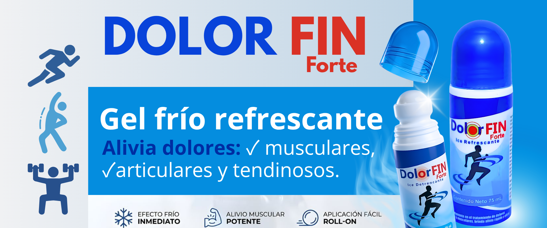 dolor fin forte en rollon gel frio para deportes dolores musculares y articulares