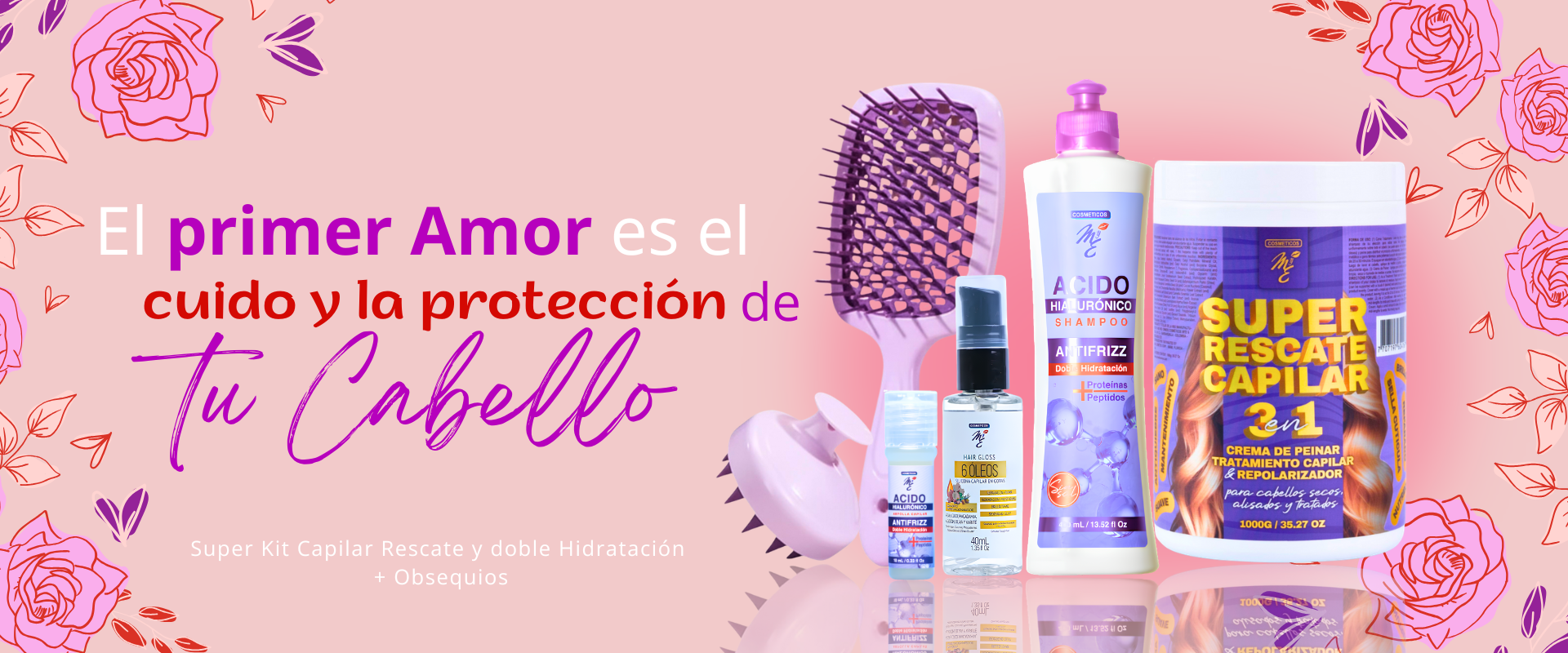 kit capilar anti frizz y hidratacion, regalos para amor y amistad